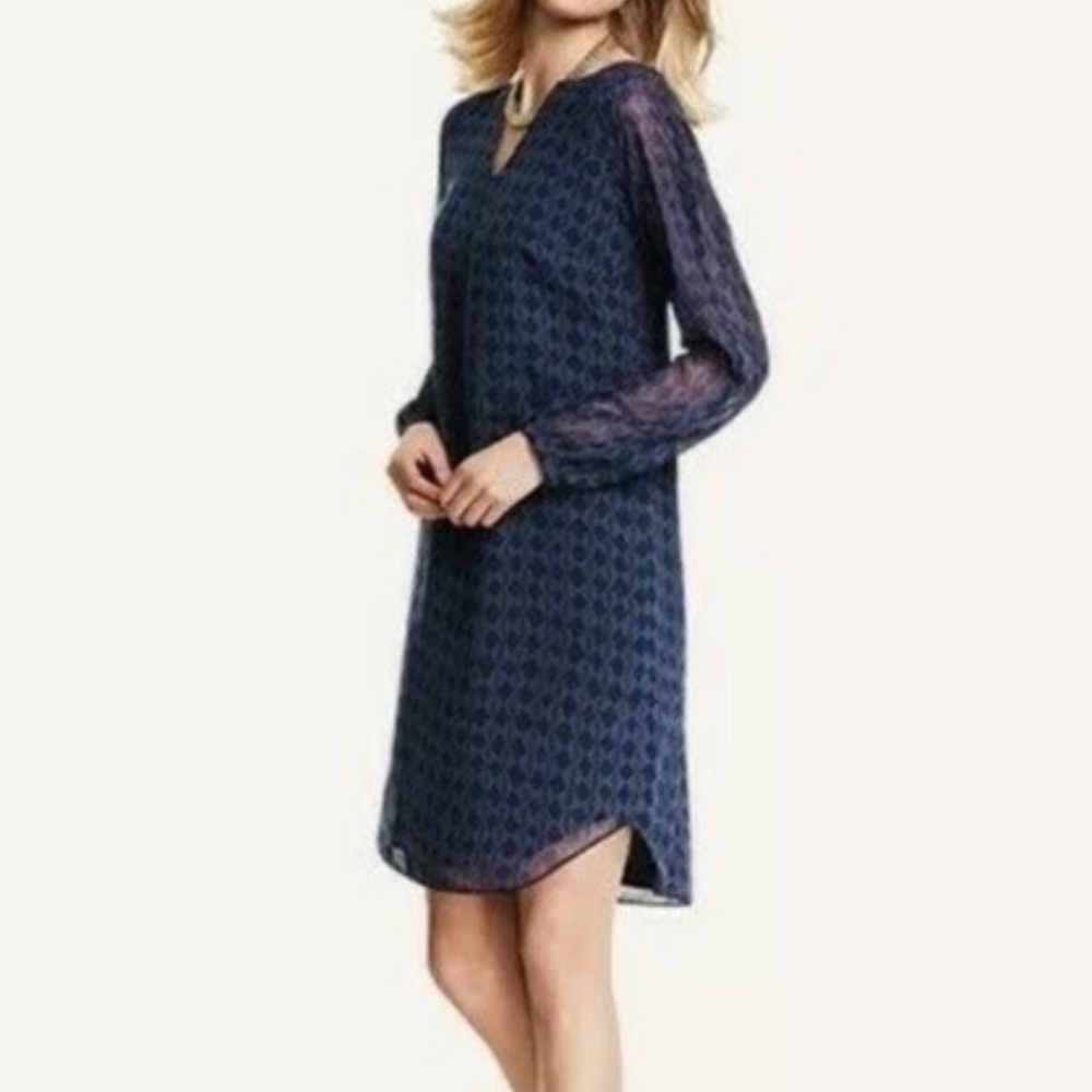 CAbi blue and black harlequin dress. Medium. NWT
